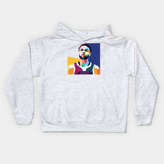 Stephen Curry WPAP Kids Hoodie by awangwidyatama